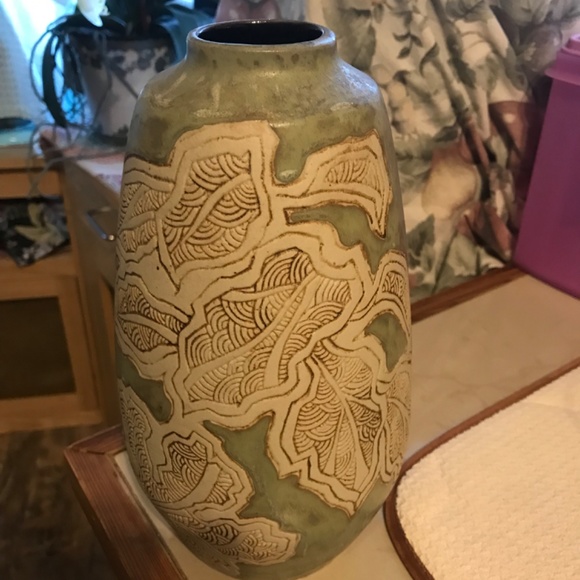 Tenmoku Malaysian pottery vase 9.5” beautiful numbered - Picture 3 of 10